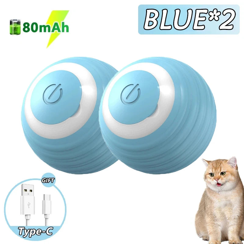 Cat Interactive Ball Toy Auto Rolling Ball Imitation Tail Rechargeable Smart Pet Electric