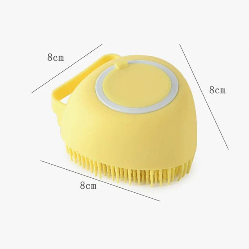 Bath massage gloves with soft silicone brush for pets