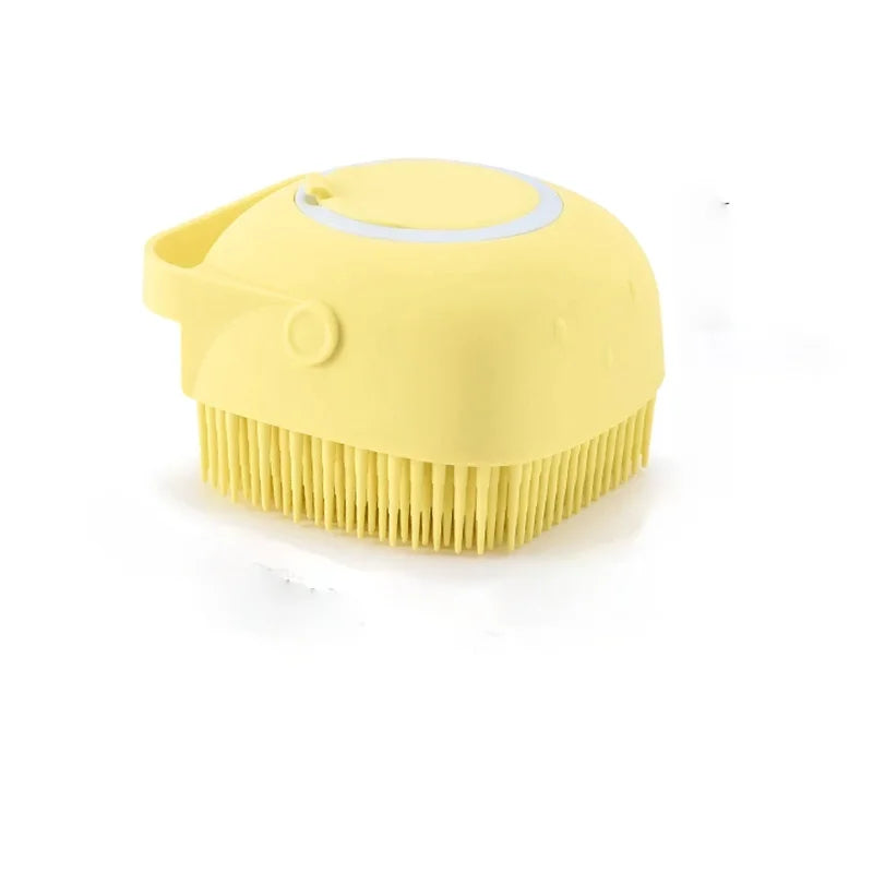 Bath massage gloves with soft silicone brush for pets