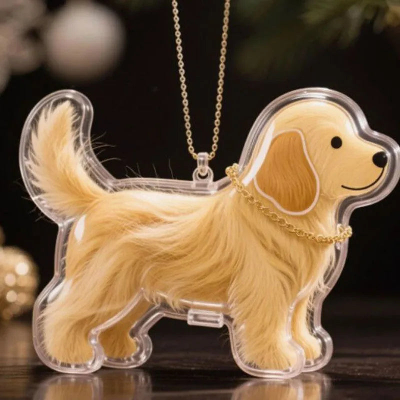 clear keychain with collectible pendant.