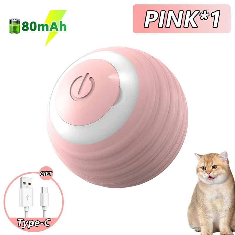 Cat Interactive Ball Toy Auto Rolling Ball Imitation Tail Rechargeable Smart Pet Electric