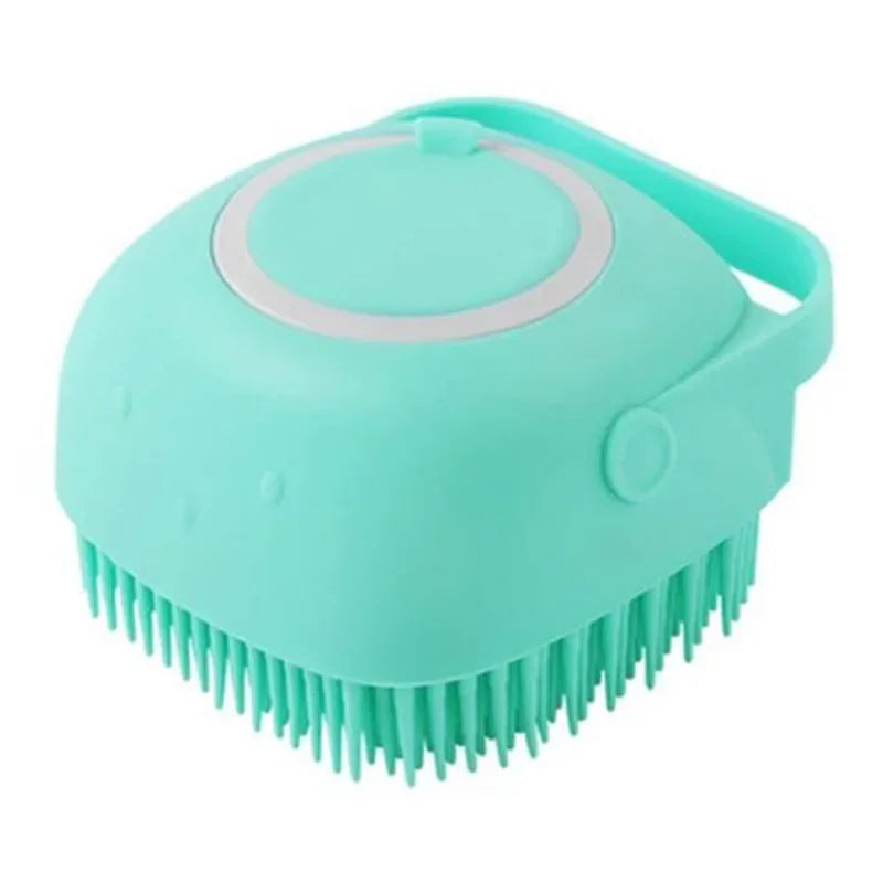 Bath massage gloves with soft silicone brush for pets