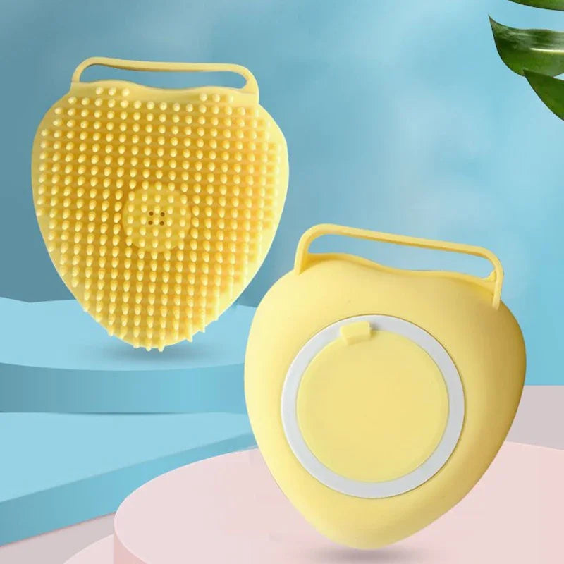 Bath massage gloves with soft silicone brush for pets