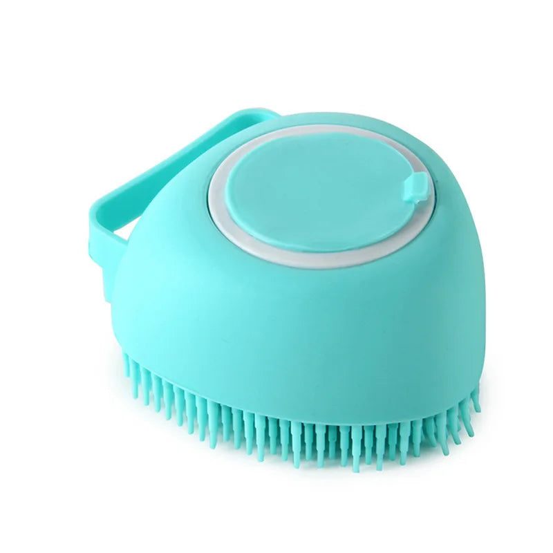 Bath massage gloves with soft silicone brush for pets