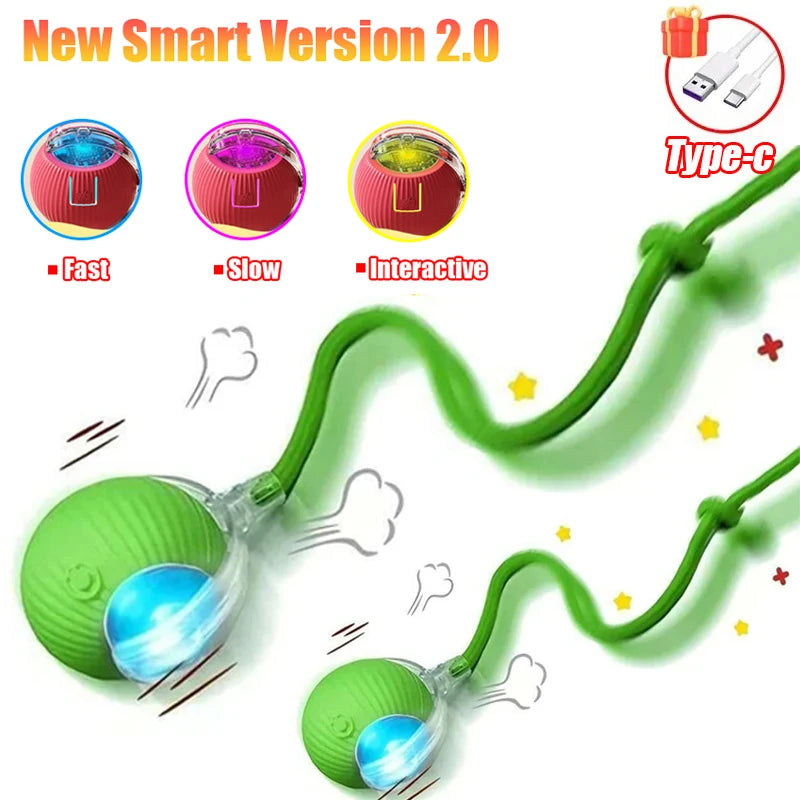 Cat Interactive Ball Toy Auto Rolling Ball Imitation Tail Rechargeable Smart Pet Electric