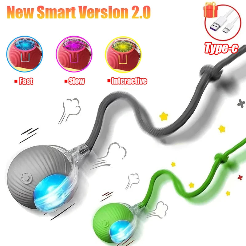 Cat Interactive Ball Toy Auto Rolling Ball Imitation Tail Rechargeable Smart Pet Electric