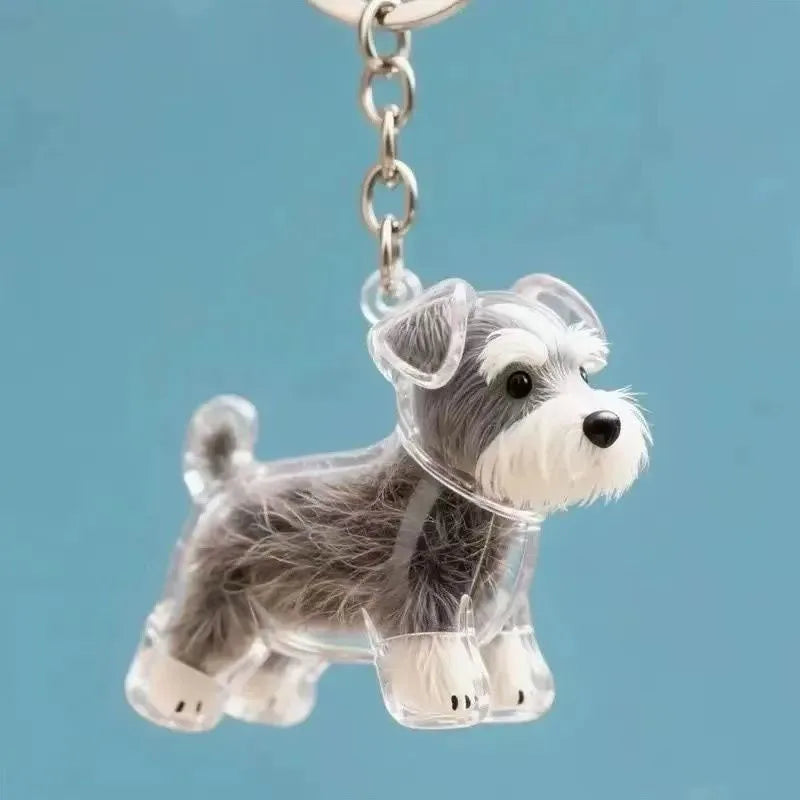 clear keychain with collectible pendant.