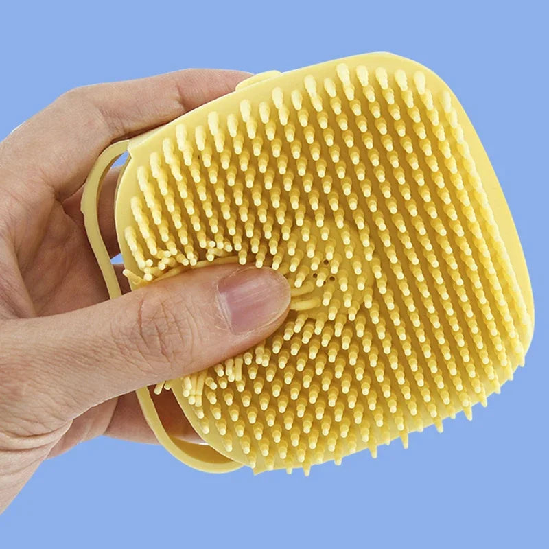 Bath massage gloves with soft silicone brush for pets