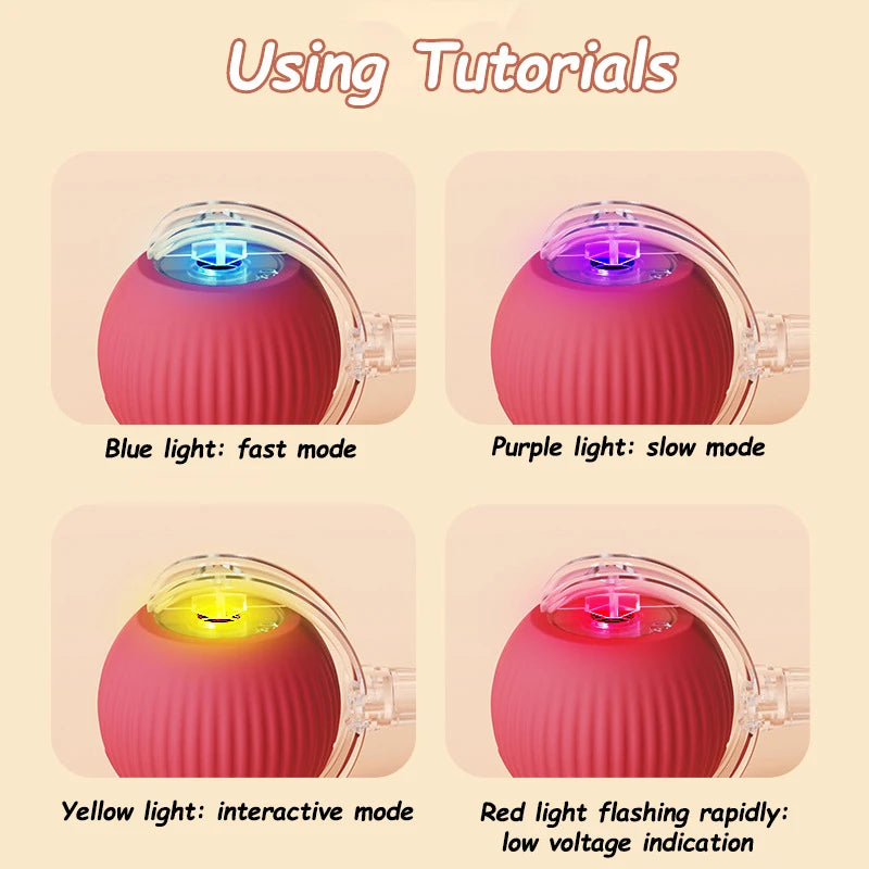 Cat Interactive Ball Toy Auto Rolling Ball Imitation Tail Rechargeable Smart Pet Electric