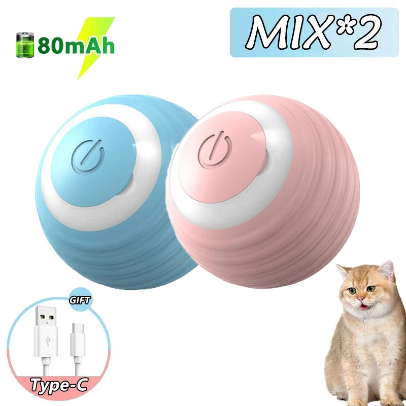 Cat Interactive Ball Toy Auto Rolling Ball Imitation Tail Rechargeable Smart Pet Electric
