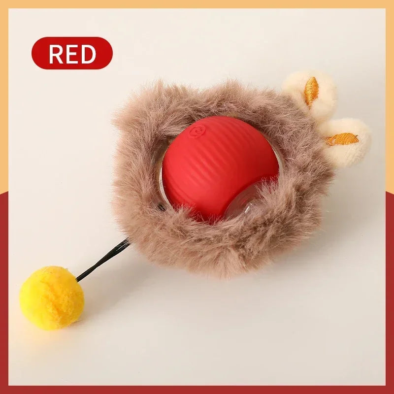 Cat Interactive Ball Toy Auto Rolling Ball Imitation Tail Rechargeable Smart Pet Electric