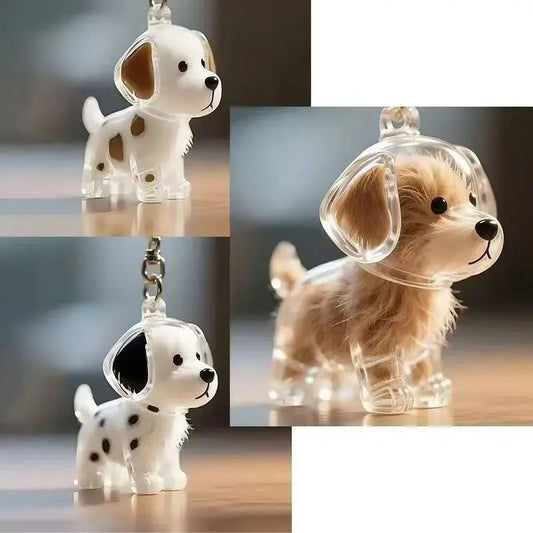 clear keychain with collectible pendant.
