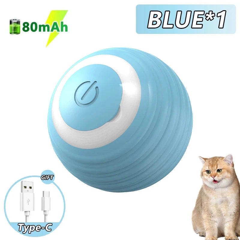 Cat Interactive Ball Toy Auto Rolling Ball Imitation Tail Rechargeable Smart Pet Electric